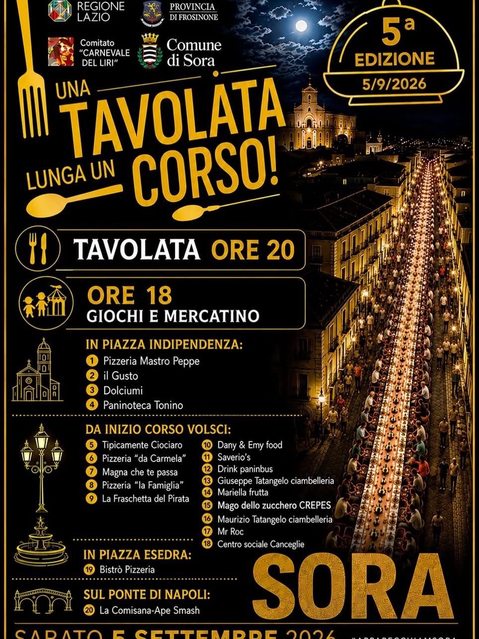 Locandina: Una Tavolata Lunga un Corso! - 5ª Edizione